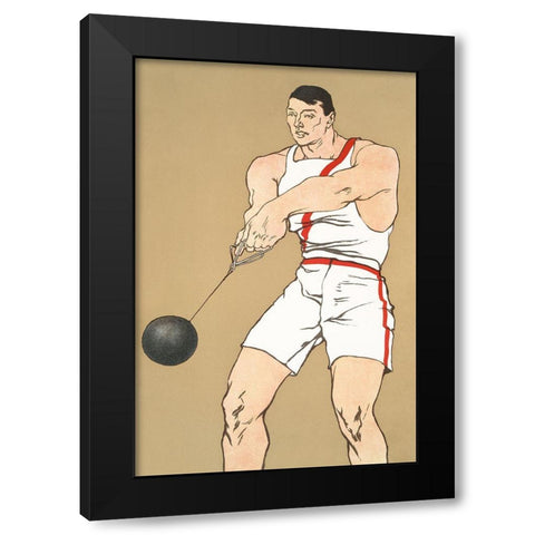 Hammer Throw 1908 Black Modern Wood Framed Art Print by Penfield, Edward