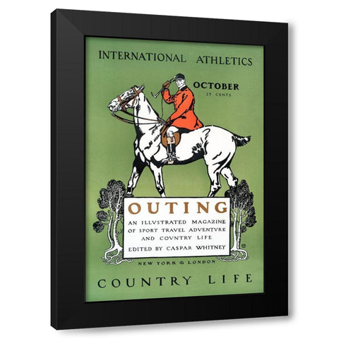 Outing Magazine Cover Black Modern Wood Framed Art Print with Double Matting by Penfield, Edward