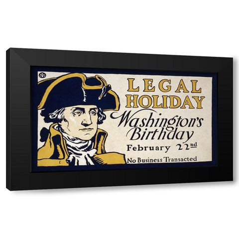 Legal Holiday-Washingtons Birthday Black Modern Wood Framed Art Print with Double Matting by Penfield, Edward