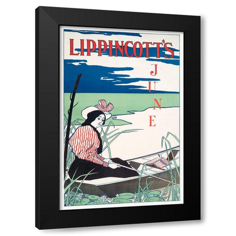 Lippincotts June Black Modern Wood Framed Art Print with Double Matting by Penfield, Edward