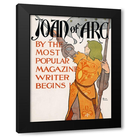 Joan of Arc Black Modern Wood Framed Art Print by Penfield, Edward