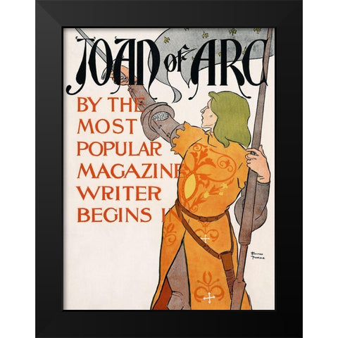 Joan of Arc Black Modern Wood Framed Art Print by Penfield, Edward