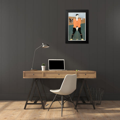 Golf Player 1898 Black Modern Wood Framed Art Print by Penfield, Edward
