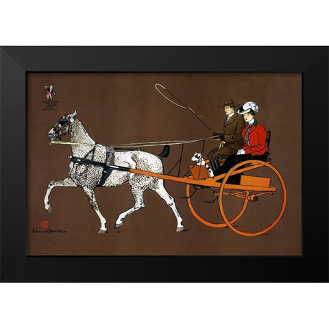 Couple in a Carriage 1902 Black Modern Wood Framed Art Print by Penfield, Edward