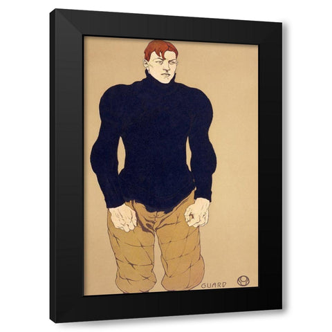 Athlete 1907 Black Modern Wood Framed Art Print with Double Matting by Penfield, Edward