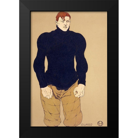 Athlete 1907 Black Modern Wood Framed Art Print by Penfield, Edward