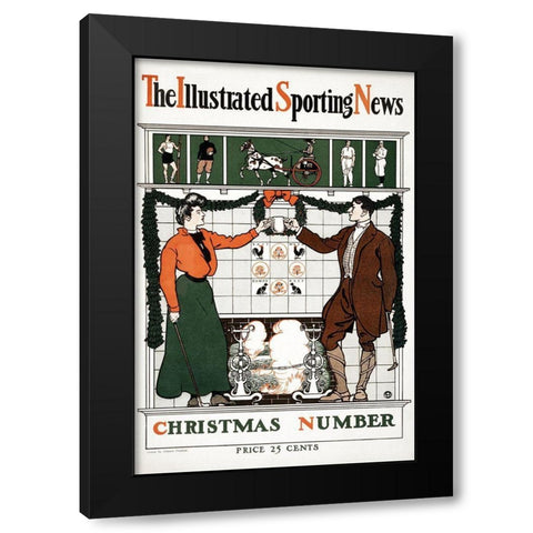 The Illustrated Sporting News. Christmas number Black Modern Wood Framed Art Print with Double Matting by Penfield, Edward