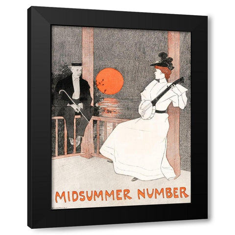 Midsummer Number Black Modern Wood Framed Art Print by Penfield, Edward