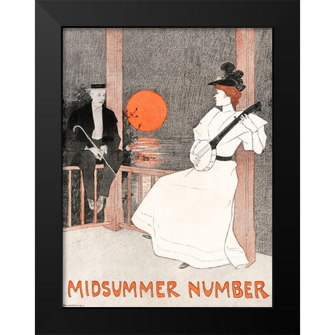 Midsummer Number Black Modern Wood Framed Art Print by Penfield, Edward