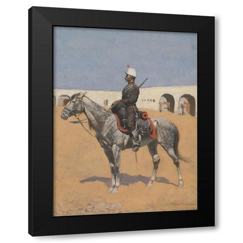 Cavalryman of the Line-Mexico Black Modern Wood Framed Art Print by Remington, Frederic