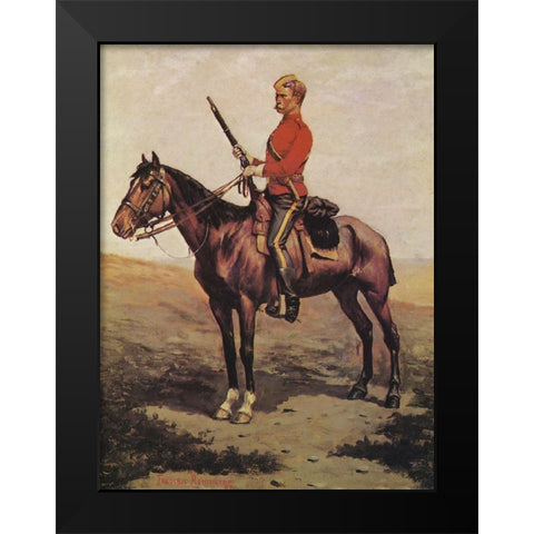 Cavalryman  Black Modern Wood Framed Art Print by Remington, Frederic