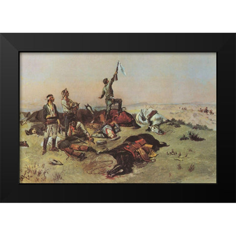 Bested Black Modern Wood Framed Art Print by Russell, Charles Marion