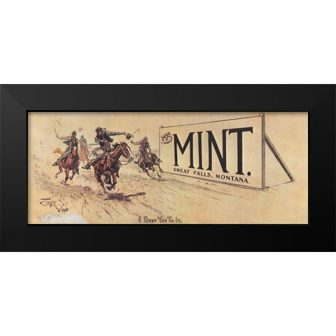 I Beat You To It Black Modern Wood Framed Art Print by Russell, Charles Marion