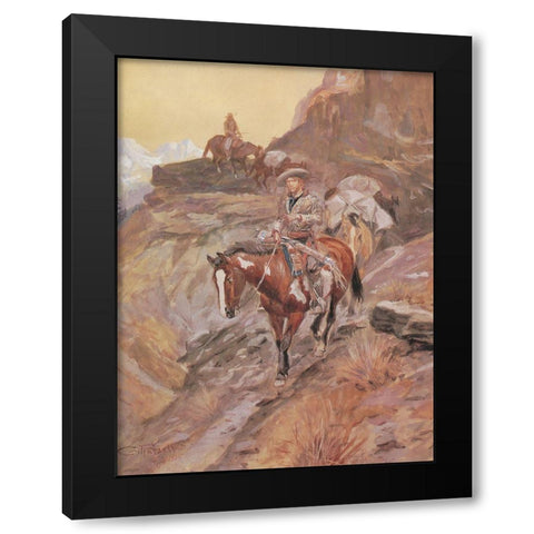 When I Was A Kid Black Modern Wood Framed Art Print by Russell, Charles Marion