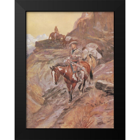 When I Was A Kid Black Modern Wood Framed Art Print by Russell, Charles Marion