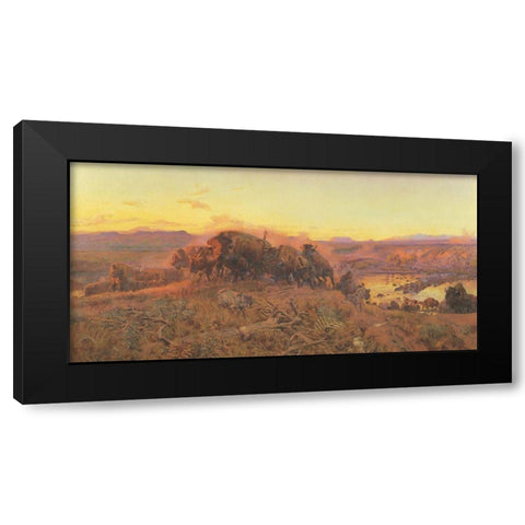 When The Land Belonged To God Black Modern Wood Framed Art Print by Russell, Charles Marion