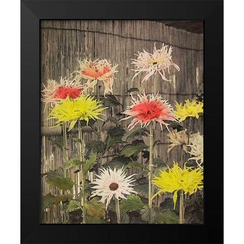 Tsuzure no Nishiki Black Modern Wood Framed Art Print by Kazumasa, Ogawa