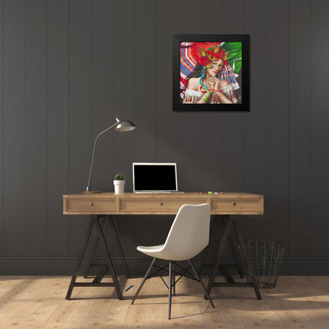 Esperanca Black Modern Wood Framed Art Print by Ferraro