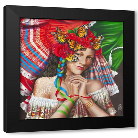 Esperanca Black Modern Wood Framed Art Print by Ferraro