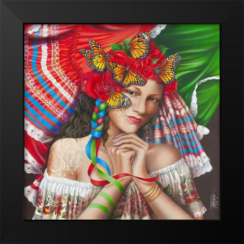Esperanca Black Modern Wood Framed Art Print by Ferraro