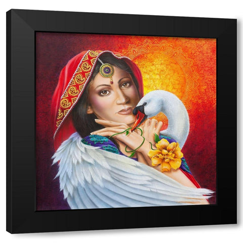 The Messenger Black Modern Wood Framed Art Print with Double Matting by Ferraro