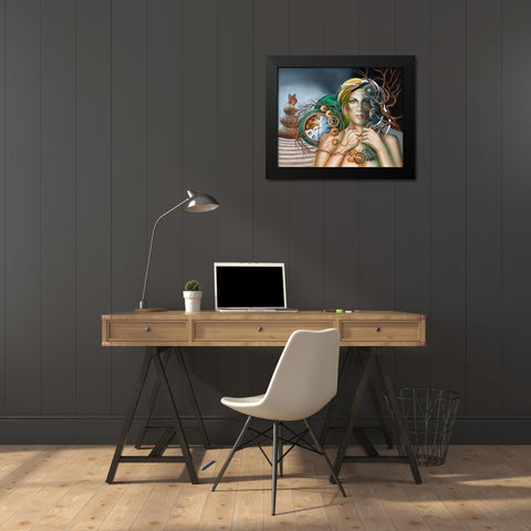 Time to Shed the Armor Black Modern Wood Framed Art Print by Ferraro