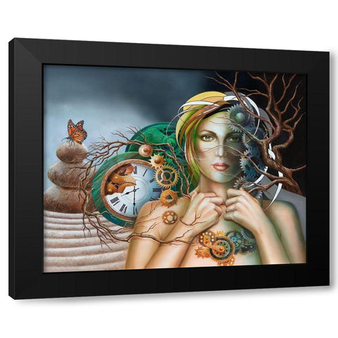 Time to Shed the Armor Black Modern Wood Framed Art Print by Ferraro