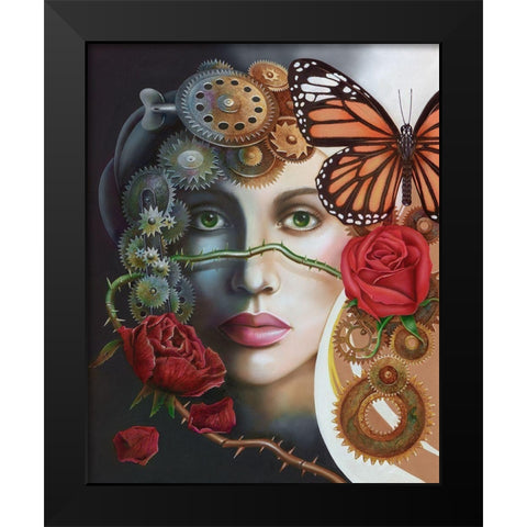 Time to Step out of the Darkness Black Modern Wood Framed Art Print by Ferraro