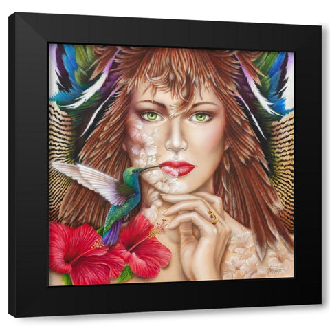 Visitation Black Modern Wood Framed Art Print by Ferraro