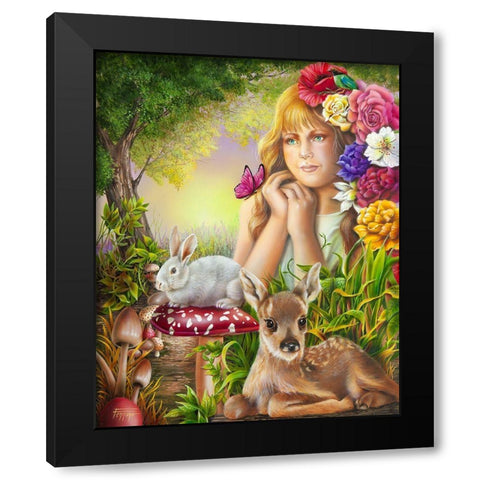 What Dreams are Made Of Black Modern Wood Framed Art Print by Ferraro