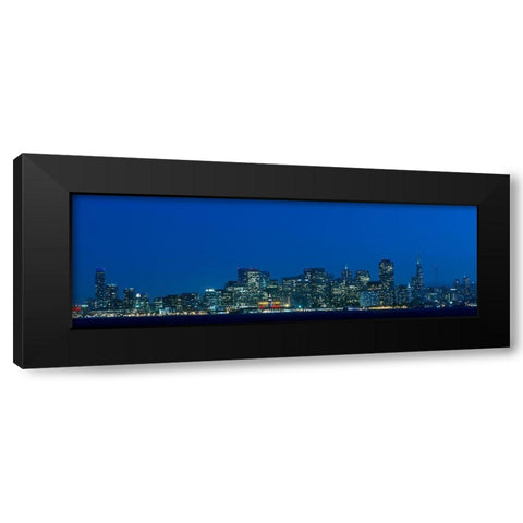 Night skyline of San Francisco from Treasure Island-California Black Modern Wood Framed Art Print by Highsmith, Carol
