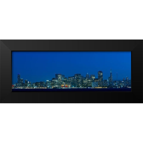 Night skyline of San Francisco from Treasure Island-California Black Modern Wood Framed Art Print by Highsmith, Carol