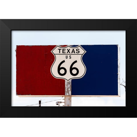 Texas Sign-on the old U.S. Highway Route 66 Black Modern Wood Framed Art Print by Highsmith, Carol