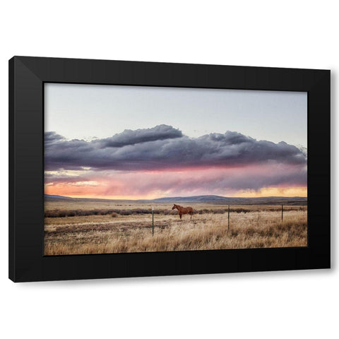 Sunset at Big Creek Cattle Ranch near Riverside in Carbon County-Wyoming Black Modern Wood Framed Art Print by Highsmith, Carol