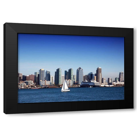 Skyline of San Diego-Calfornia Black Modern Wood Framed Art Print with Double Matting by Highsmith, Carol