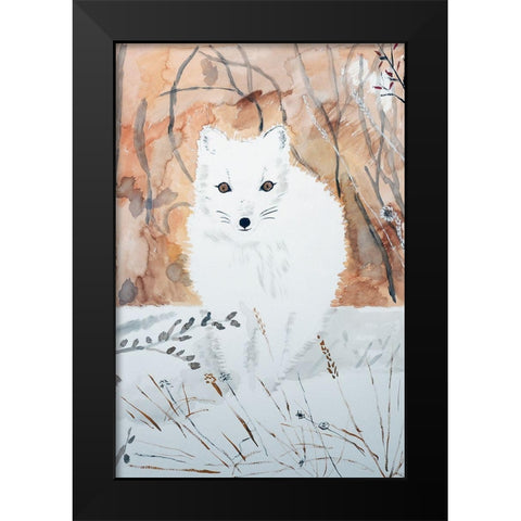 Arctic Fox Black Modern Wood Framed Art Print by Derr, Wynn