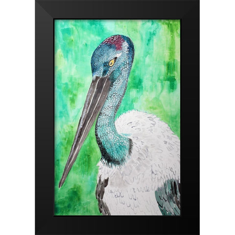 Black Necked Stork Black Modern Wood Framed Art Print by Derr, Wynn