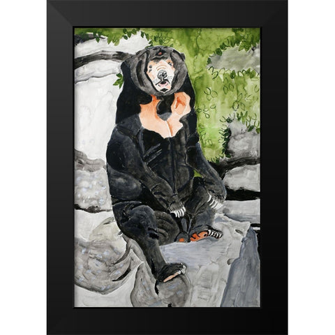 Malayan Sun Bear Black Modern Wood Framed Art Print by Derr, Wynn