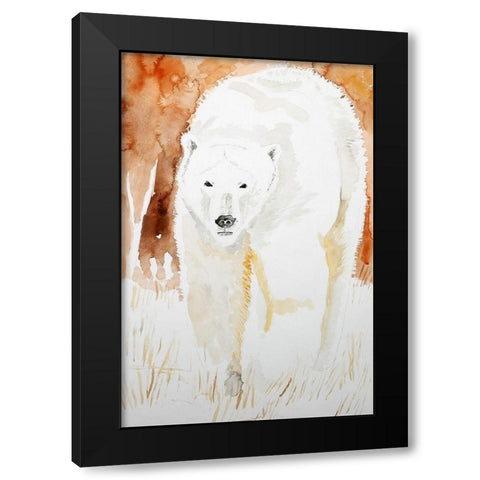 Polar Bear Black Modern Wood Framed Art Print with Double Matting by Derr, Wynn