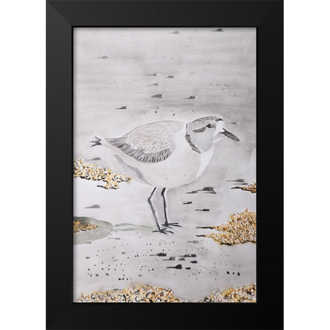 Snowy Plover Black Modern Wood Framed Art Print by Derr, Wynn