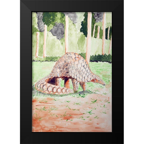 Sunda Pangolin Black Modern Wood Framed Art Print by Derr, Wynn