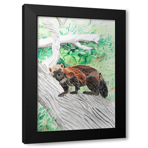 Wolverine Watch Black Modern Wood Framed Art Print with Double Matting by Derr, Wynn