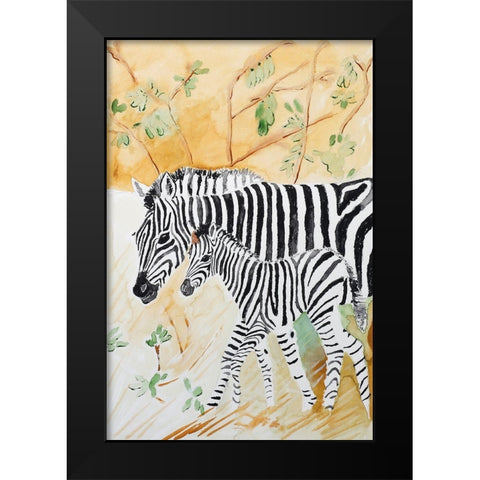 Zebra Stripes Black Modern Wood Framed Art Print by Derr, Wynn