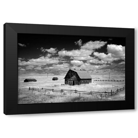 Infrared view of barn in rural Montana-USA Black Modern Wood Framed Art Print with Double Matting by Highsmith, Carol