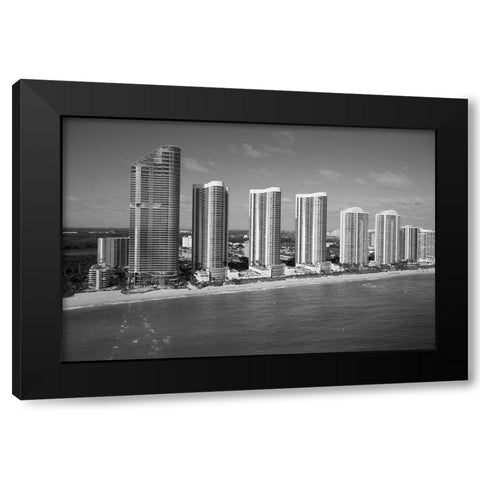 Aerial view of Miami Beach Black Modern Wood Framed Art Print with Double Matting by Highsmith, Carol