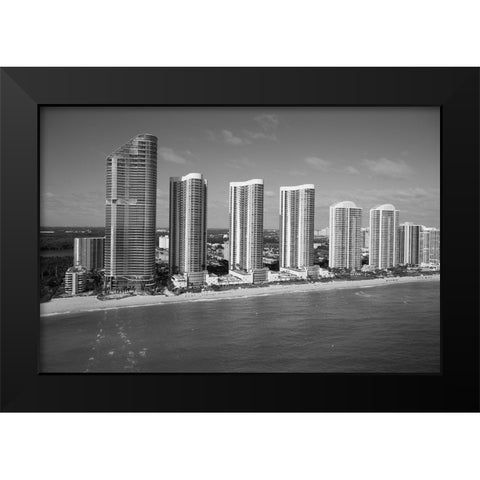 Aerial view of Miami Beach Black Modern Wood Framed Art Print by Highsmith, Carol