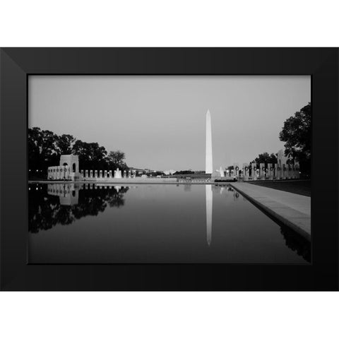 Washington Monument in the Pool at the National Mall Black Modern Wood Framed Art Print by Highsmith, Carol