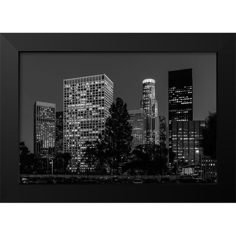 Central Los Angeles-California-at night Black Modern Wood Framed Art Print by Highsmith, Carol