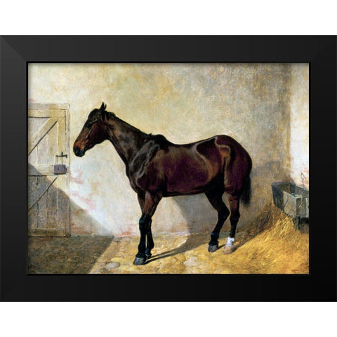 Horse Black Modern Wood Framed Art Print by Herring, John Frederick