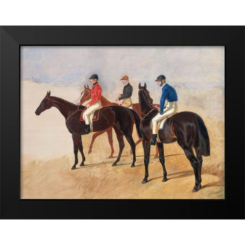 Steeplechase cracks Black Modern Wood Framed Art Print by Herring, John Frederick